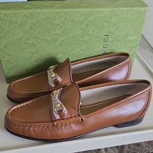Gucci Women's Tan Horsebit Leather Loafers US 11.5 EU 41.5 - Men's 9.5 EU 43.5